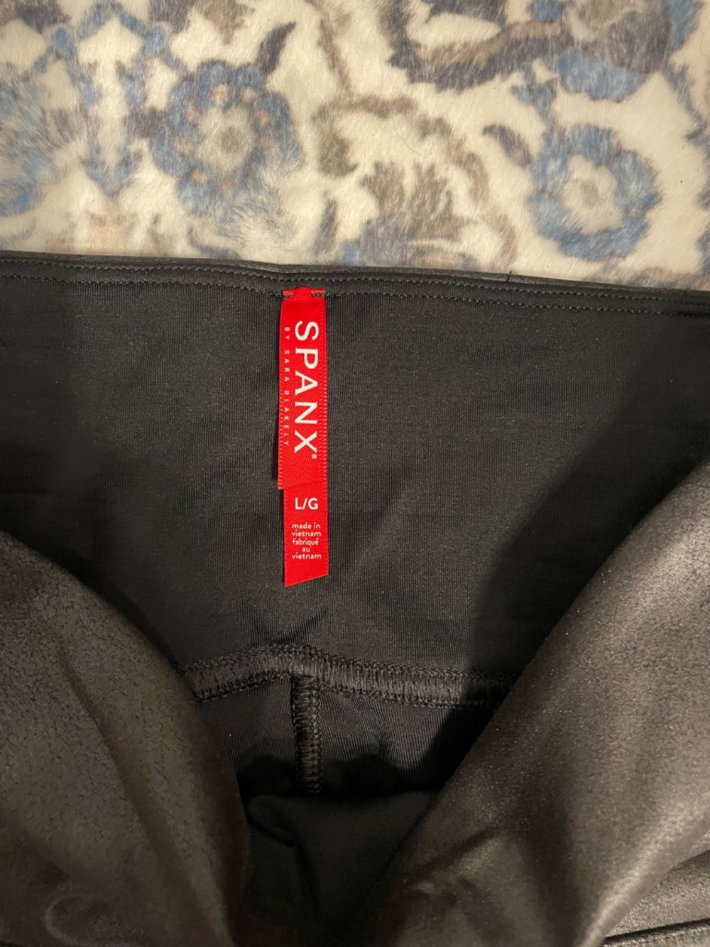 SPANX Black Moto-Style High-Waist Leggings - Picture 3 of 3